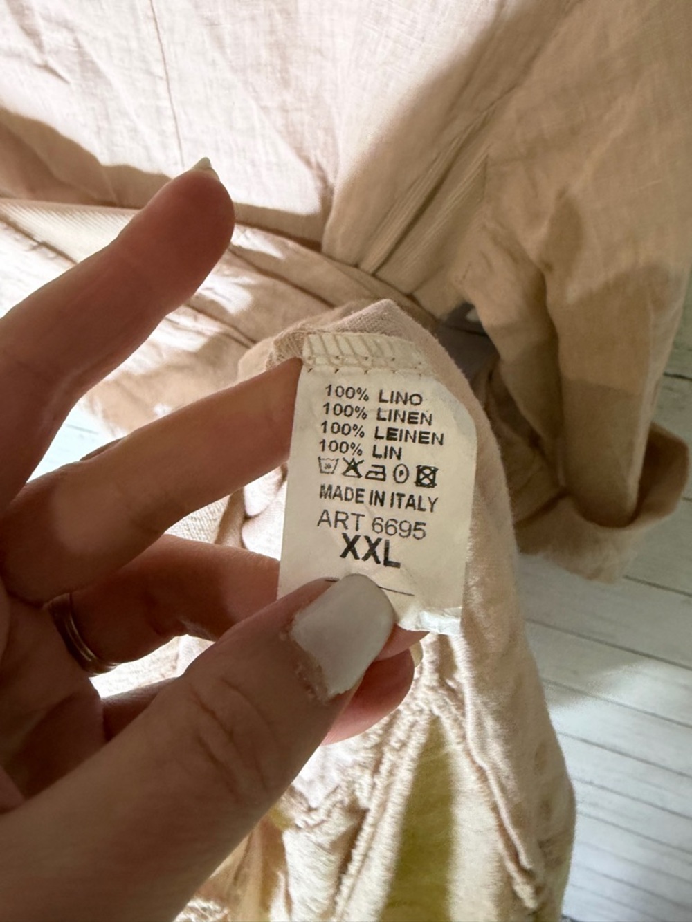 Bohabille Linen Dress Beige Italian Lagenlook Bubble Hem Midi Boho - Picture 6 of 6